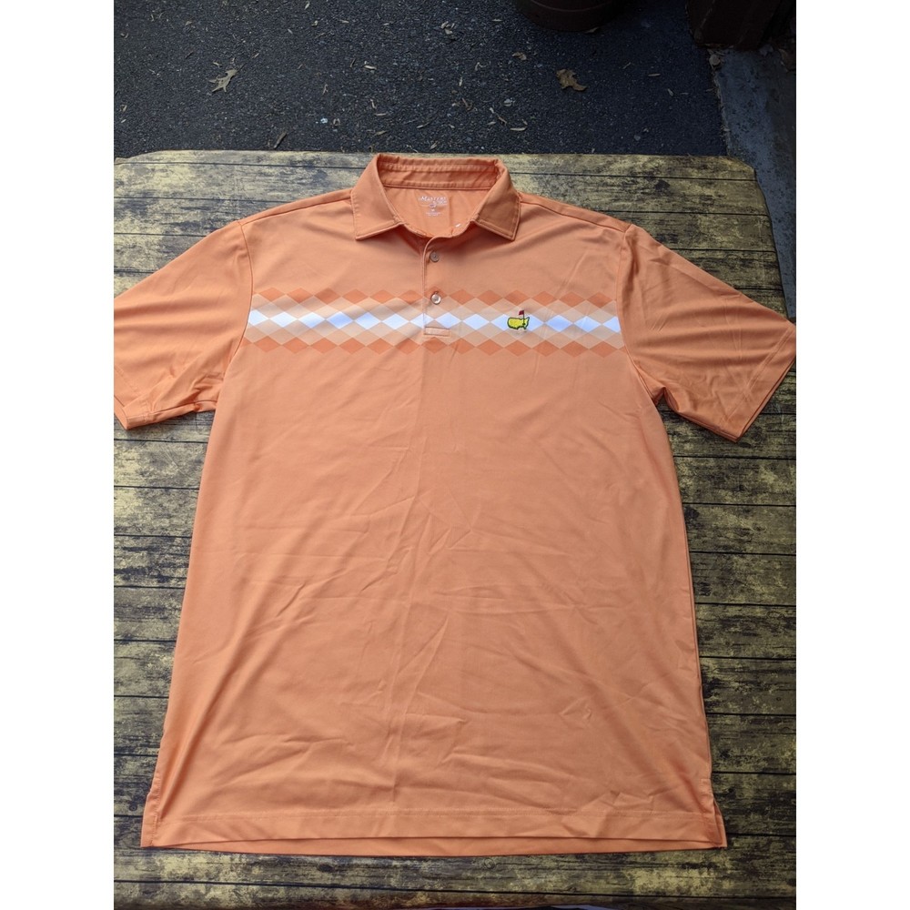 Masters Tech Augusta National Orange Golf Polo Shirt Medium
